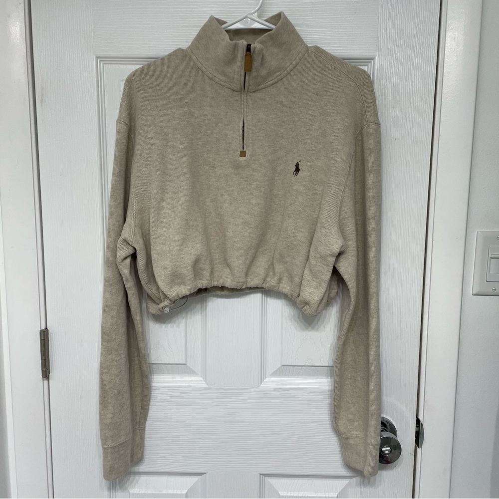 VINTAGE CROPPED POLO ZIP UP